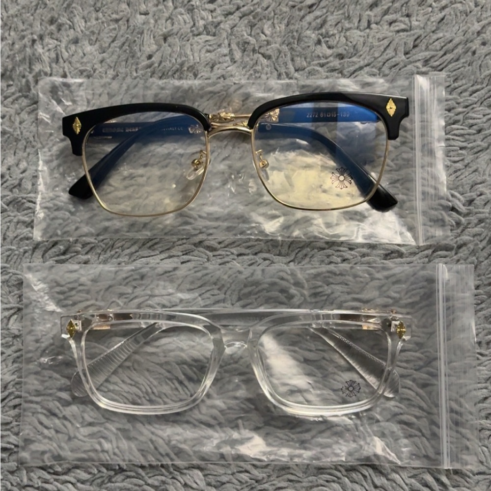 Men's Black & Clear Clubmaster Style Glasses Frames
